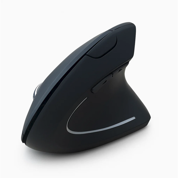 Monsik 몽식 충전식 무소음 무선 인체공학 버티컬 마우스, 블랙