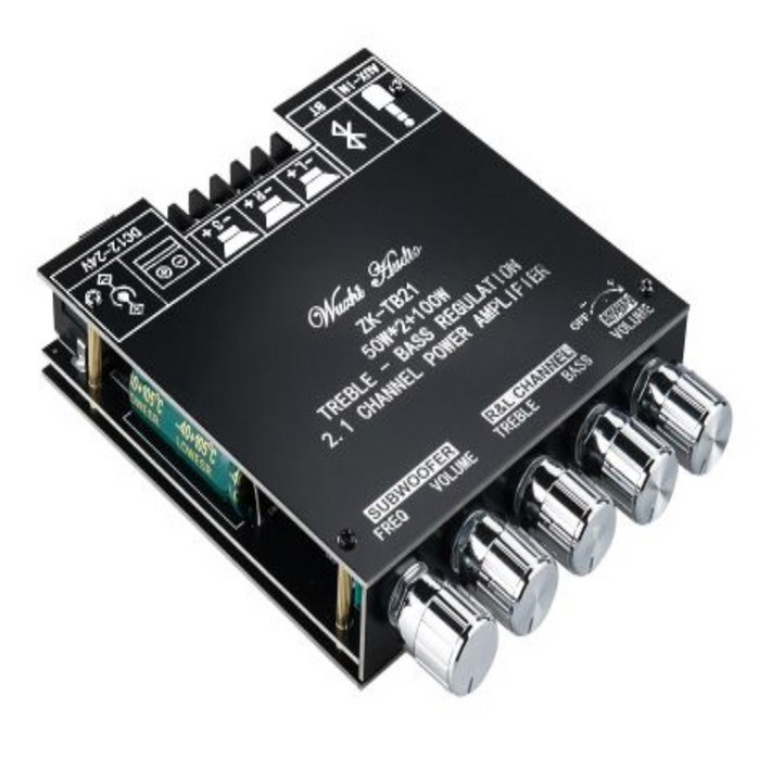 블루투스5.0 서브우퍼 50W X2 미니증폭기 소형앰프 하이파이 마이크사운드 오디오스피커 방송용음향엠프AUX