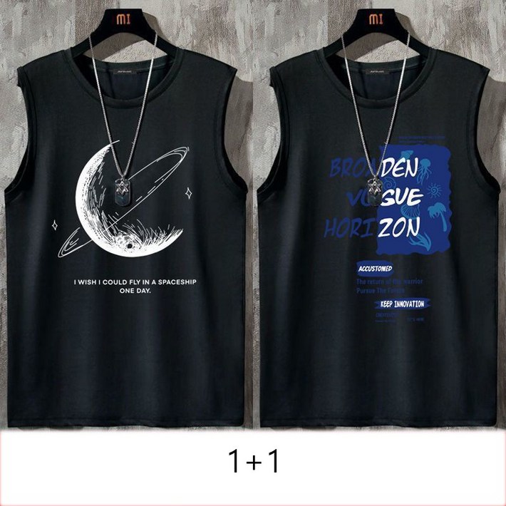 11 남성 여름 민소매 나시 슬리브리스 티셔츠 영문 프린트 캐주얼 탱크탑 YLP