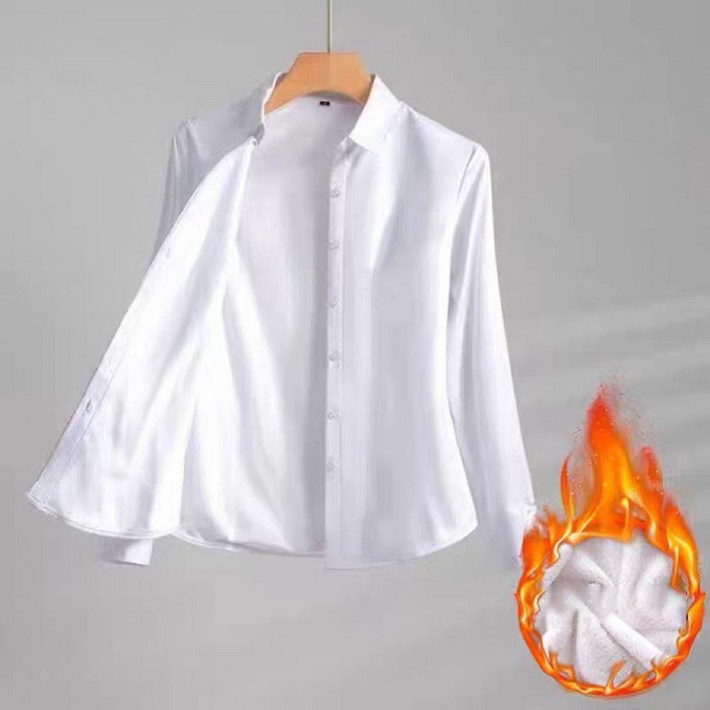 지고다그 겨울 따뜻한 여성 셔츠 기모 안감 긴팔 오피스룩 정장 블라우스 ZXC43779