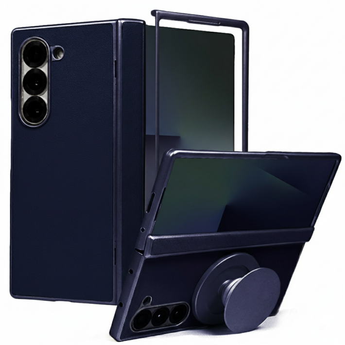 제루크 갤럭시 호환 Z 폴드 힌지보호 맥세이프 자력강화 무선충전 풀커버 거치 소가죽 케이스