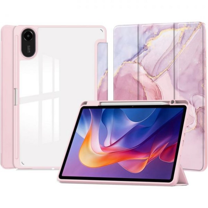 갤럭시 탭 A9 케이스 8.7인치 커버 투명백【Trocent】안드로이드 태블릿 삼성 Tab 펜홀더 포함 마그네틱 오픈클로즈 방식 오토슬립 기능 후면 투명 사각 에어백 보호 스탠