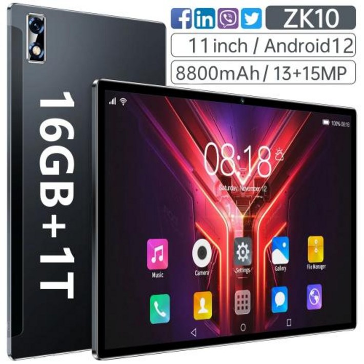 태블릿PC 2024 Gobal 버전 안드로이드 16GB RAM 1T 5G 듀얼 SIM 전화 GPS, 와이파이, WPS 11 신제품