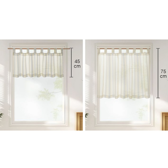 주방커튼 창문가리개커튼 쉬폰바란스 주방 창문커텐 예쁜주방커텐 발란스 스트라이프 미니커튼 봉집형 1p