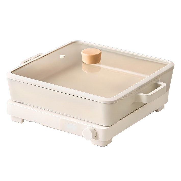 네오플램피카 인덕션 사각 전골팬  다이얼 인덕션 세트 2종, 혼합색상, 전골팬  유리뚜껑  사각 다이얼 인덕션, 1세트