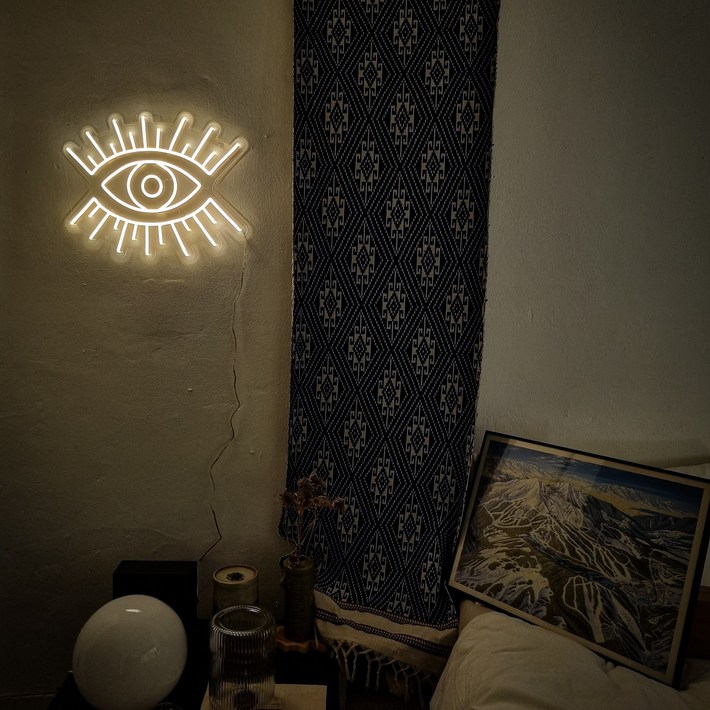 네오팝 행운의 눈 네온사인 50cm 대형 Warm white, Warm white