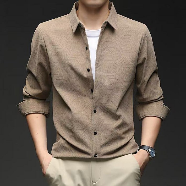 J nd O남성 봄가을 골덴 세련패턴 긴팔 셔츠 남방