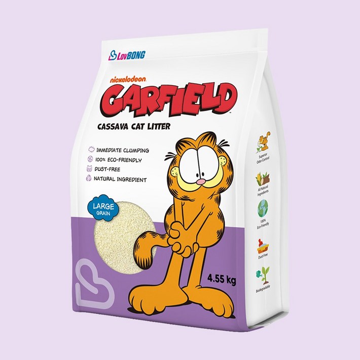 러봉 응고형 가필드 카사바 굵은입자 고양이 모래