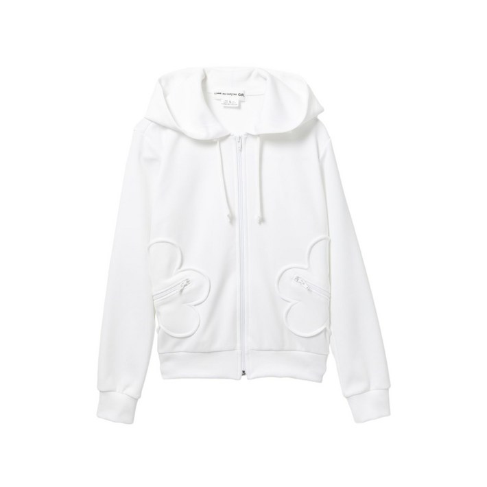 꼼데가르송걸 플로럴 아플리케 후드 집업