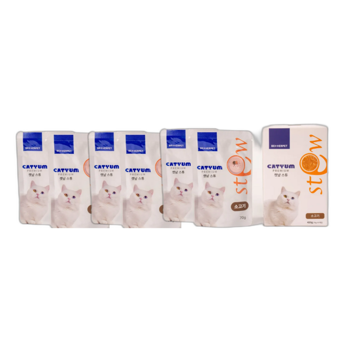 베러펫 캣냠 습식사료 고양이습식사료 고양이사료 간식 파우치 스튜 소고기 70g, 6개, 70g, 6개, 소