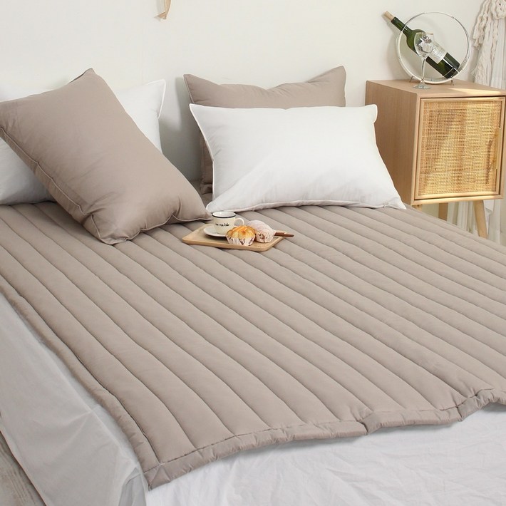 오가닉 순면 100 침대패드 밴드고정 아사 60수 미끄럼방지 밴딩패드