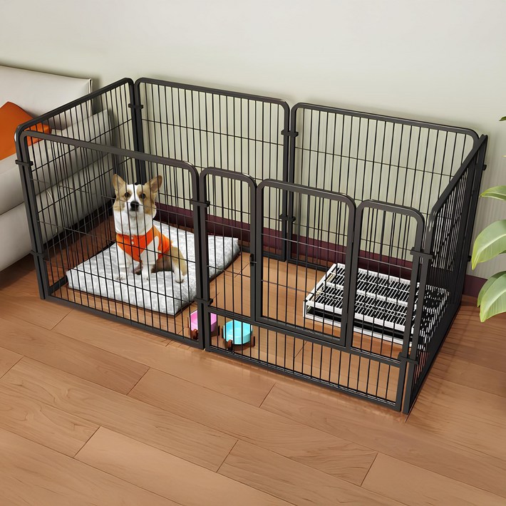 에버루나 메탈 강아지 울타리 펜스, 1개, 블랙