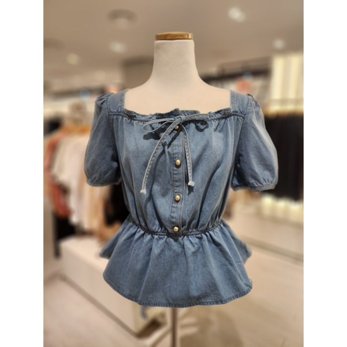 SOUP숲 스퀘어넥 데님 블라우스 SB5SS86