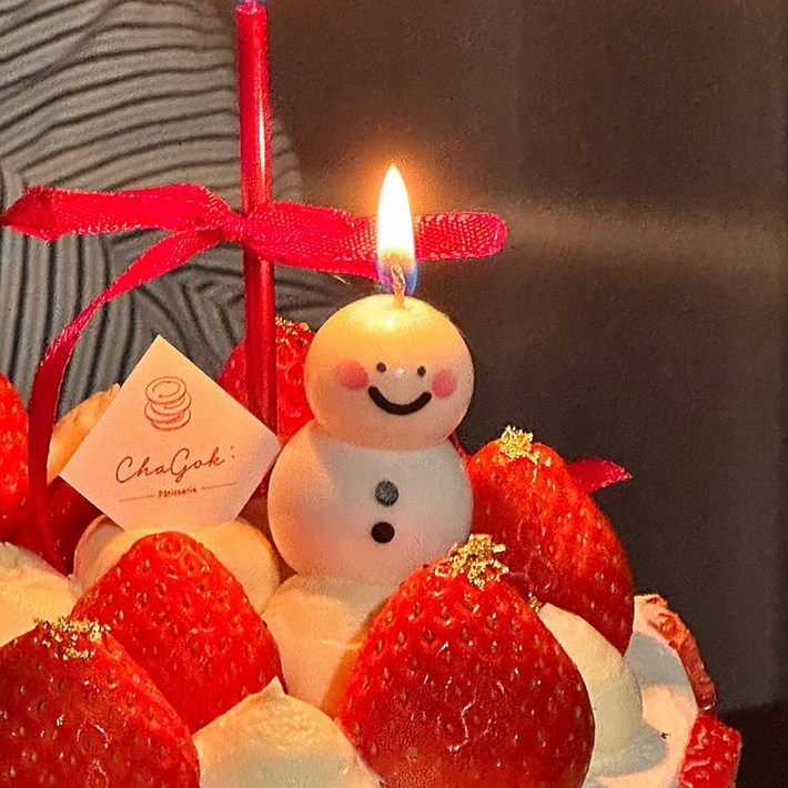 귀여운 조랭이 눈사람초 케이크초