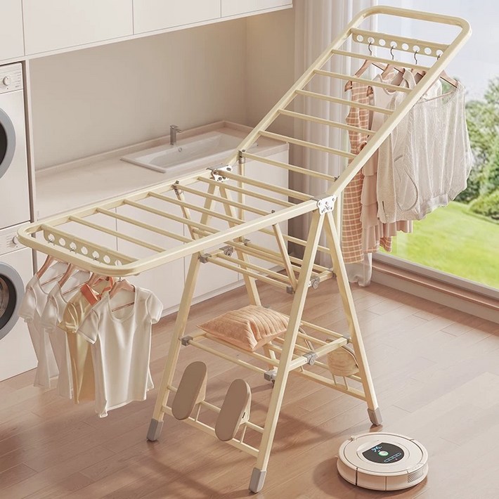 초대형 3단 빨래 건조대 이동형 접이식 빨래건조대 이불 건조대