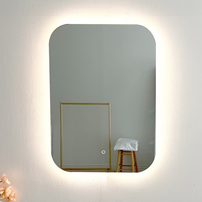 KC인증 터치형 3색변환 LED 사각타원 간접등 인테리어 탁상 화장대 벽걸이 조명거울