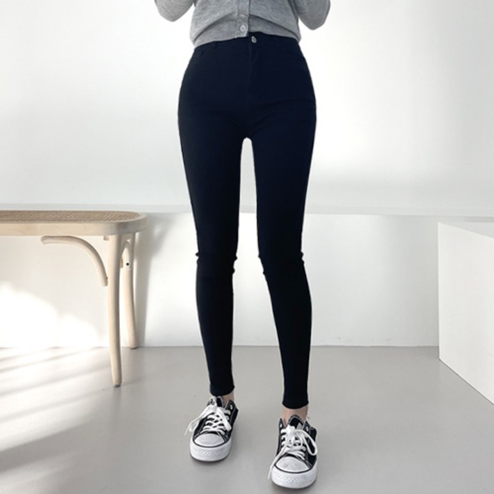 쏘옷 여성용 편해요 꿀스판 블랙 스키니 팬츠 S3XL