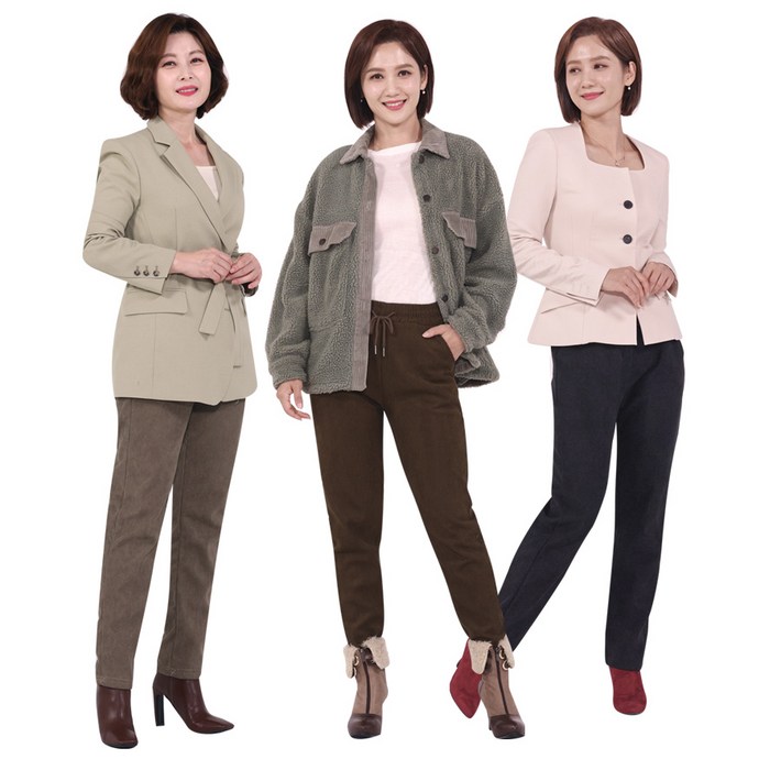 홈쇼핑 정품 신문 2026 따시따시강열바지 3종세트 베이지 블랙 카키 기모 골덴 여성바지 바지