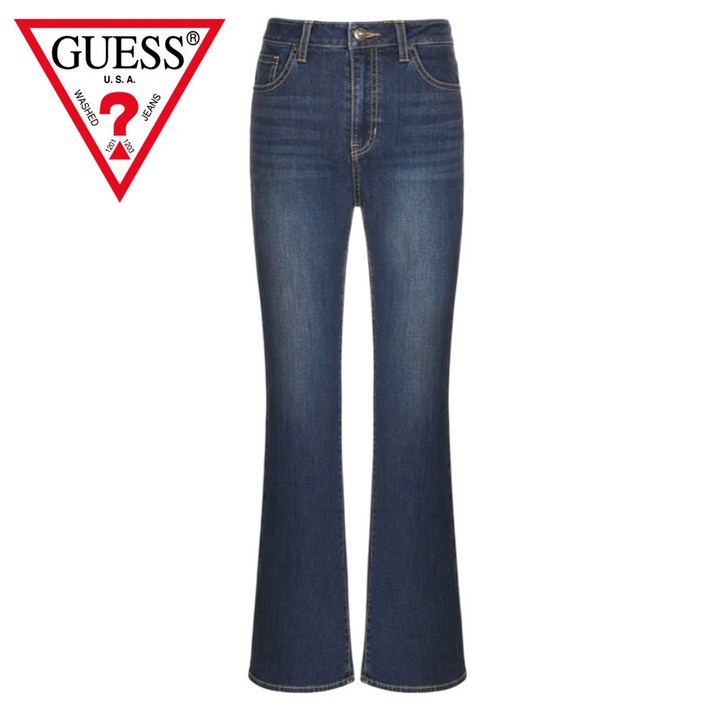 매장발송 게스 여성 기모 청바지 부츠컷 데님 팬츠 보온성 한겨울 여행 야외 캠핑 자전거