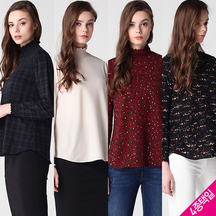 최초가 59000원홈쇼핑방송LeOT 애슐리 스모킹 모크넥 블라우스 4종택일