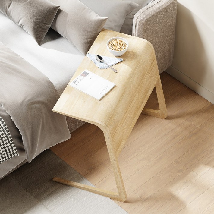 앨라이홈 원목 고무나무 사이드테이블 침대 쇼파 간이 협탁 베드 거실 티테이블 우드450