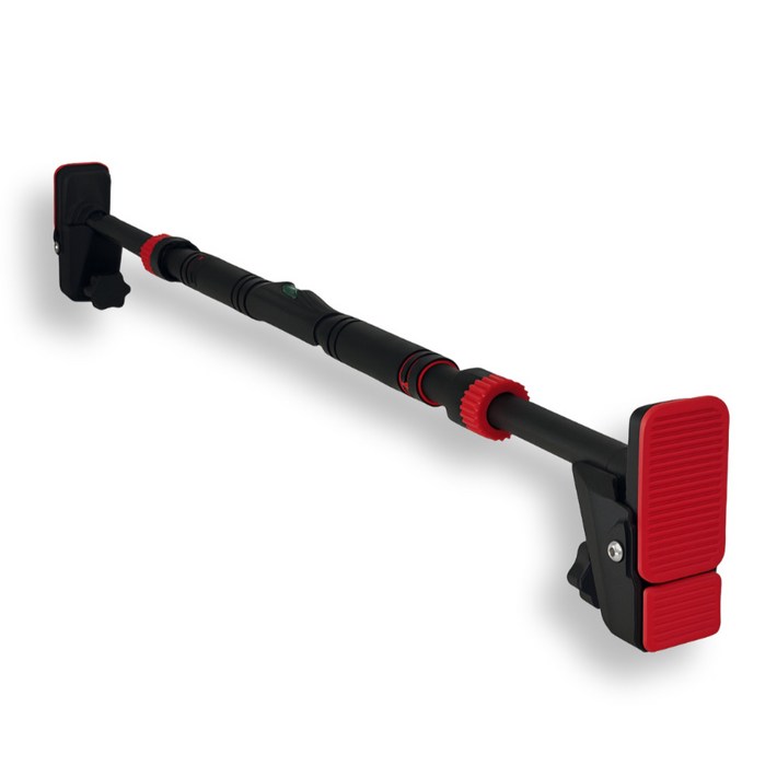 로미픽 강력고정 수평계 풀업바 턱걸이 문틀 철봉, 블랙레드