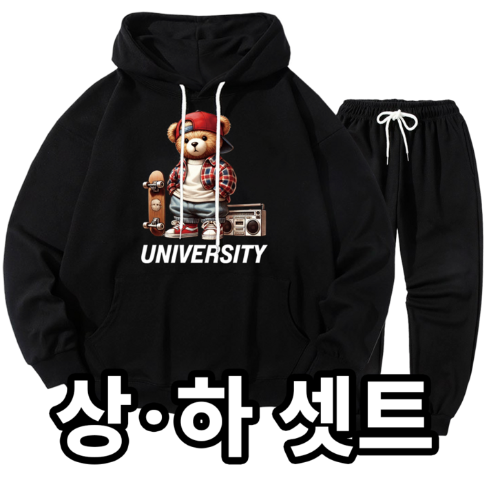 마고MAGO 빨강 체크곰 상하 셋트
