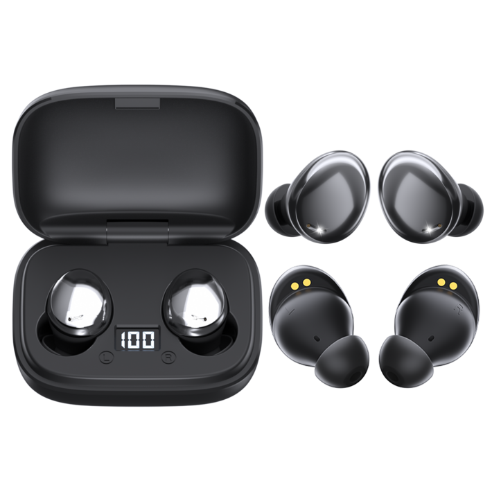 BOBOJOJO버즈 무선 블루투스 이어폰 방수 스포츠 미니 C Type 이어폰, 블랙, BOBOJOJO711블랙