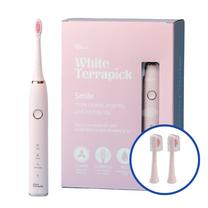 치과약국판매 프로벨 음파전동칫솔 저자극 방수 1년무상AS 칫솔모2개포함, 화이트테라픽 음파칫솔, 핑크, 1개 치과약국판매 프로벨 음파전동칫솔 저자극 방수 1년무상AS 칫솔모2개포함, 화이트테라픽 음파칫솔, 핑크, 1개