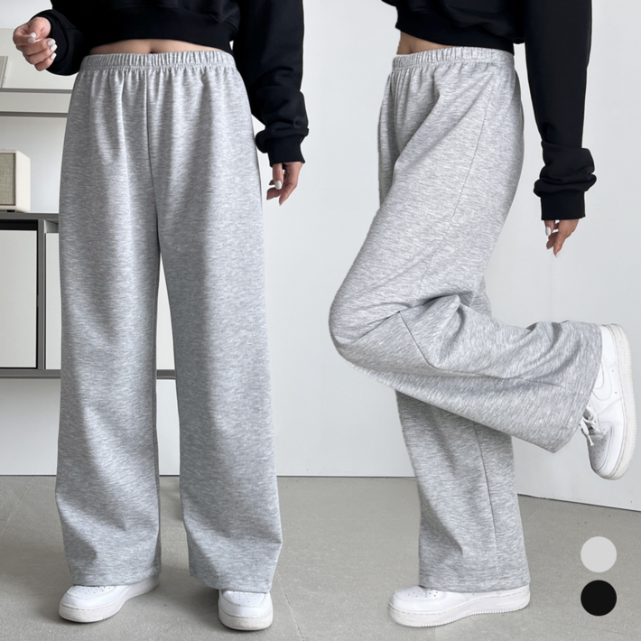 기장수선 필요X 핏노블 여성 트레이닝바지 밴딩 와이드팬츠