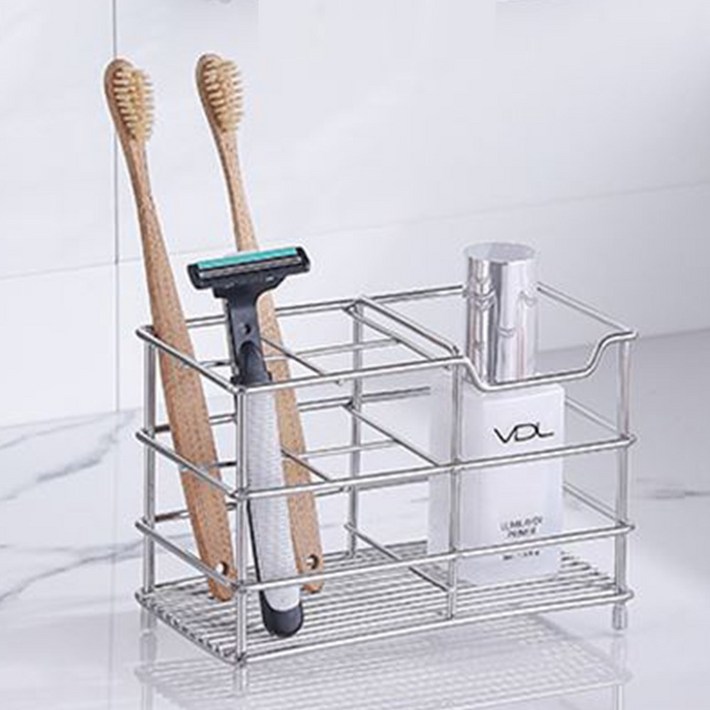 스텐 칫솔꽂이 다용도 거치대 2사이즈, 1개, 칫솔거치대  4구