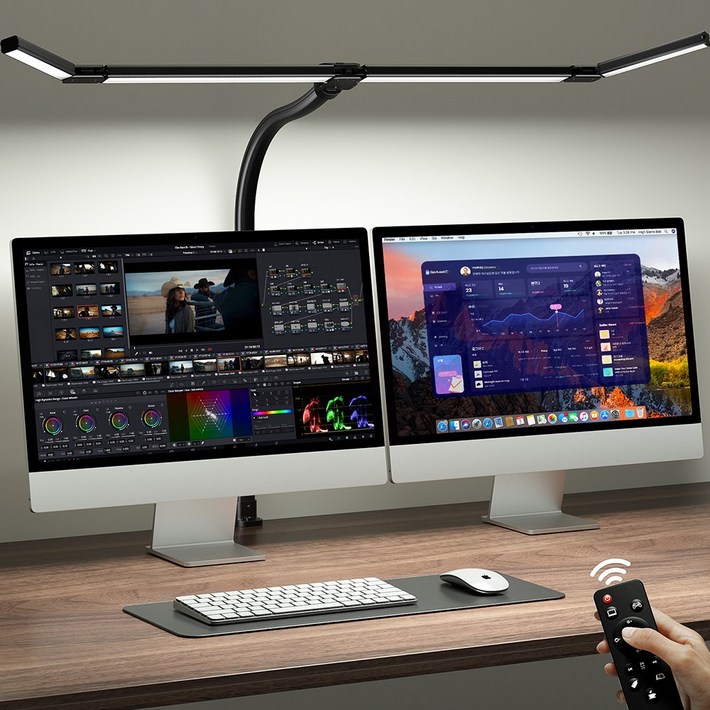 ACMEZING 접이식 확장형 클립형 LED 와이드 스탠드 공부용 스탠드 25가지 색온도밝기 조절  리모컨 D9
