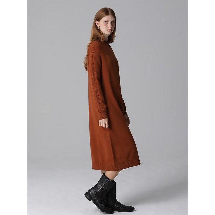 레노마레이디 꽈배기 포인트 니트 원피스 택가격 199000원