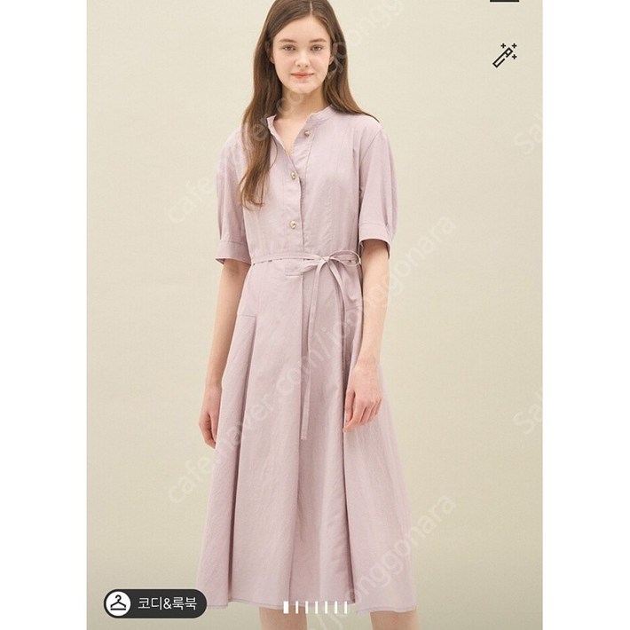 (중고상품) 한섬 SJSJ 23SS 벨티드 노치넥 원피스 S사이즈