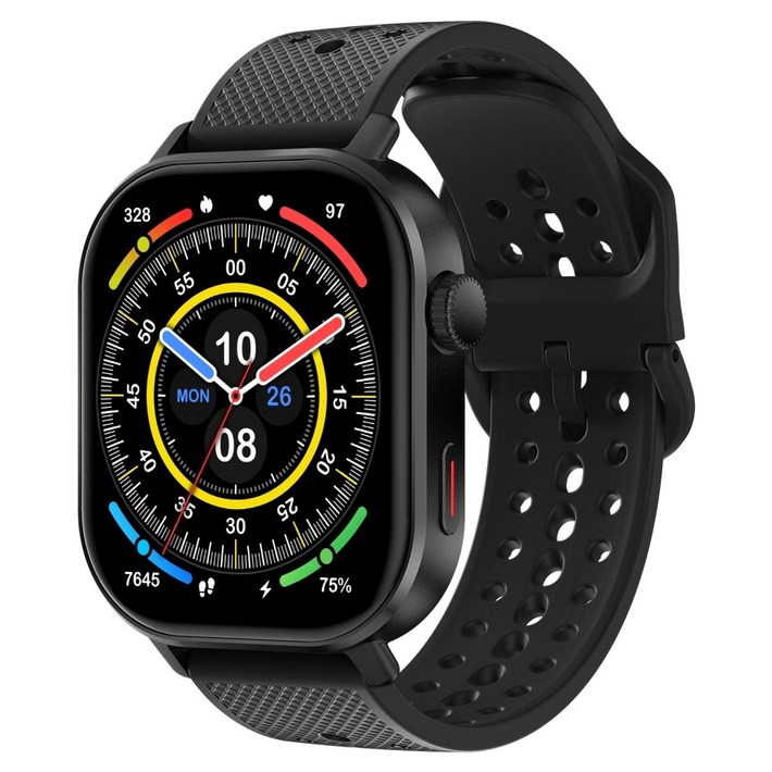 WAPiK 블루투스 스마트워치 ST60 AMOLED 2.13인치 GPS 아웃도어 운동 스포츠시계, 블랙, 5.4cm, GPS  블루투스