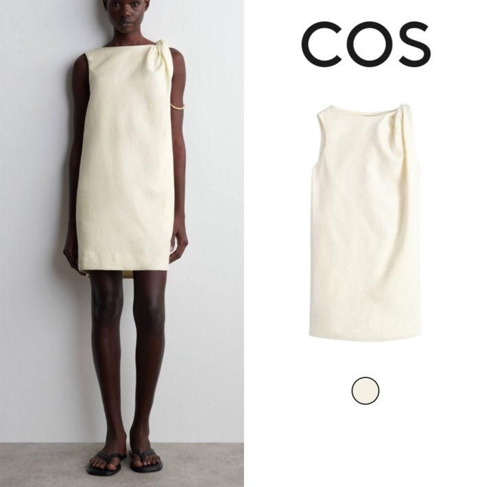 COS 여성 트위스트 디테일 리넨 미니 드레스 1282678002