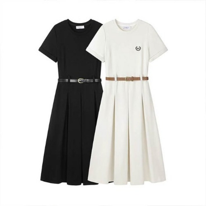 라운드 플리츠 원피스벨트 2SET