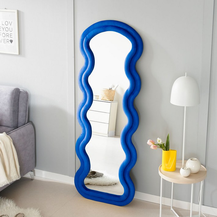 인테리어 웨이브 전신거울 벽걸이 대형 스탠드 거울