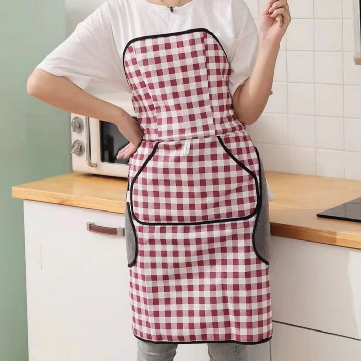 노마지니 주방 원피스 끈없는 방수 앞치마
