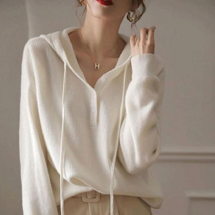 바이잇 크림소프트 후드니트