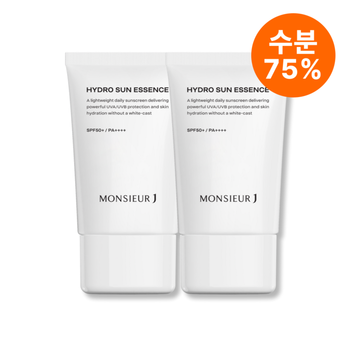 [무슈제이 본사] 무슈제이 하이드로 수분 선 에센스 남자 저자극 민감성 선크림 50ml
