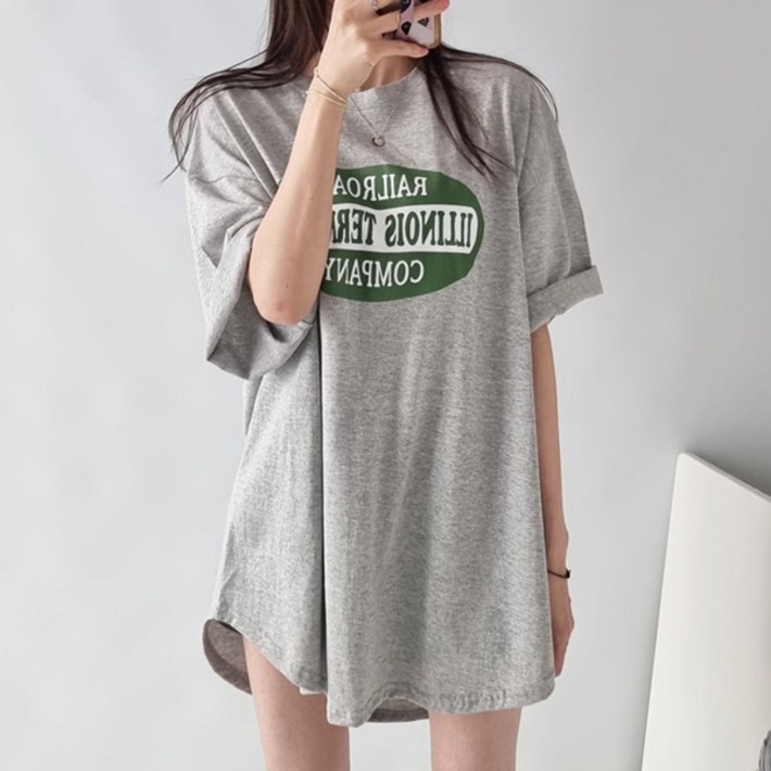 컴퍼니 오버핏 박스 티 여성용 루즈핏 빅사이즈 컴퍼니 오버핏 박스 티 여성용 루즈핏 빅사이즈