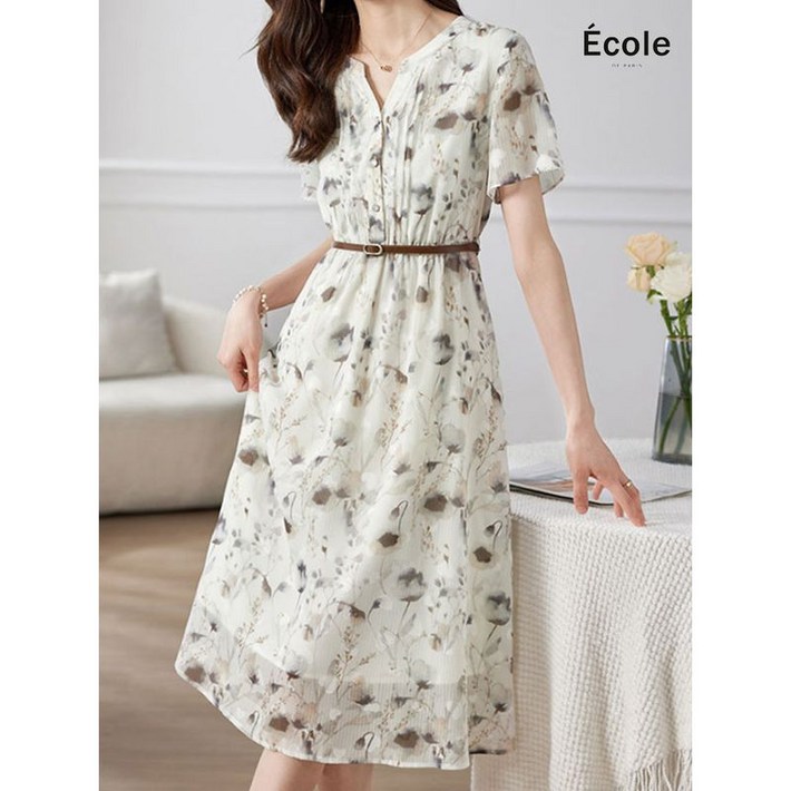 에꼴드파리 릴리앙 플라워 원피스 F47WOB001Z