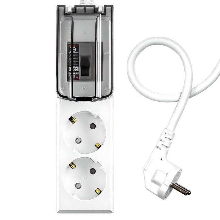 써지오 고용량 배선차단 멀티탭 2구 WIMC1626, 5m, 화이트  블랙, 1개