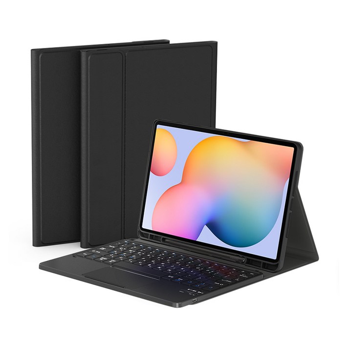 데이웍스 갤럭시탭 S6 Lite 블루투스 터치패드 키보드 케이스 DNTKAS10T 교육청 디벗 학교 태블릿 케이스, DNTKAS10T, 블랙