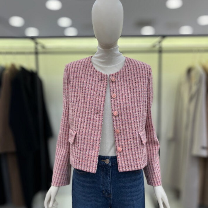 씨씨콜렉트 여성 자켓 패션 심플 데일리코디 라운드넥 트위드 E241MSF113PKCADH2253068