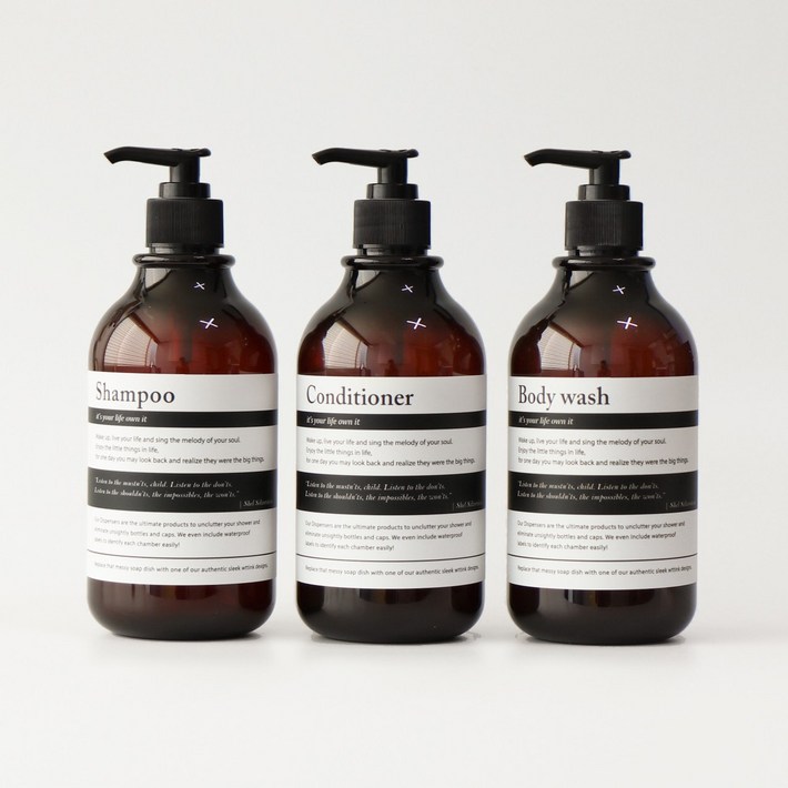 호텔느낌 욕실 디스펜서 샴푸통 용기 520ml 3종 세트
