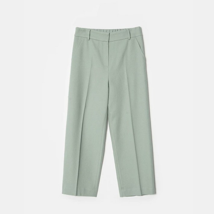 [BEANPOLE] 빈폴 레이디스 라이트 그린 울 밴딩 세미 와이드 팬츠 (BF0X21C32L)