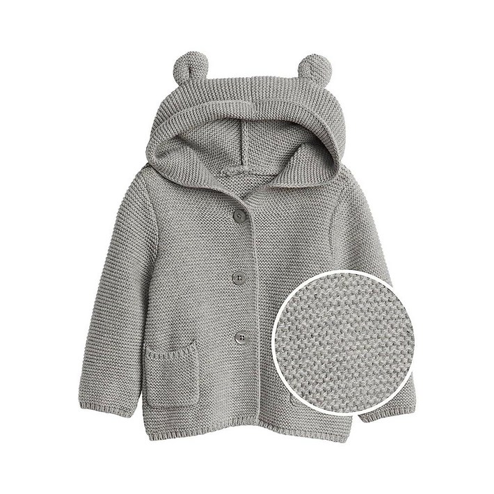 GAP 남아용 곰 가디건 풀오버 스웨터 프렌치 아몬드 1218개월 US 252191