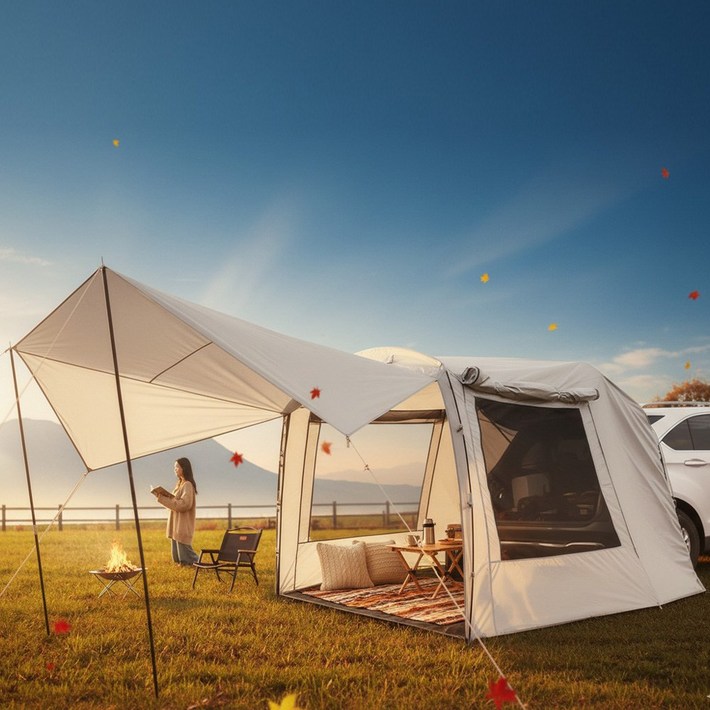 차박텐트 도킹쉘터 대형 46인용 810인용 캠핑 방수 이너텐트포함 창문4